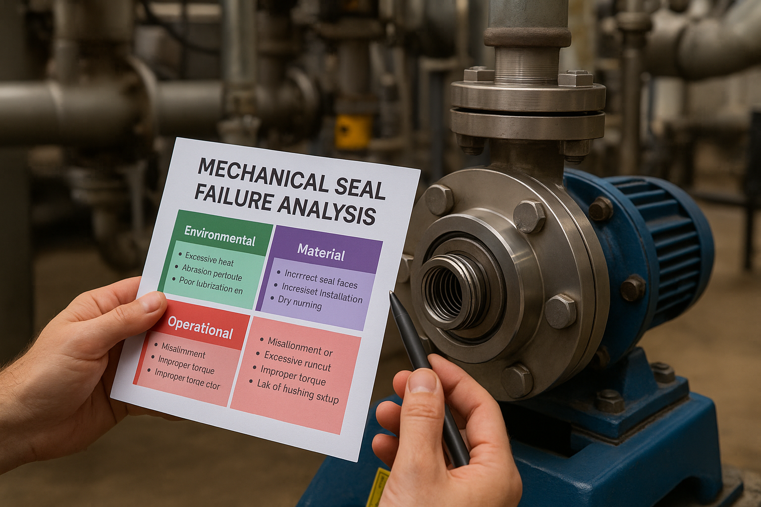 Engineers examining mechanical seals - How to Predict and Prevent Mechanical Seal Failures, Before They Happen