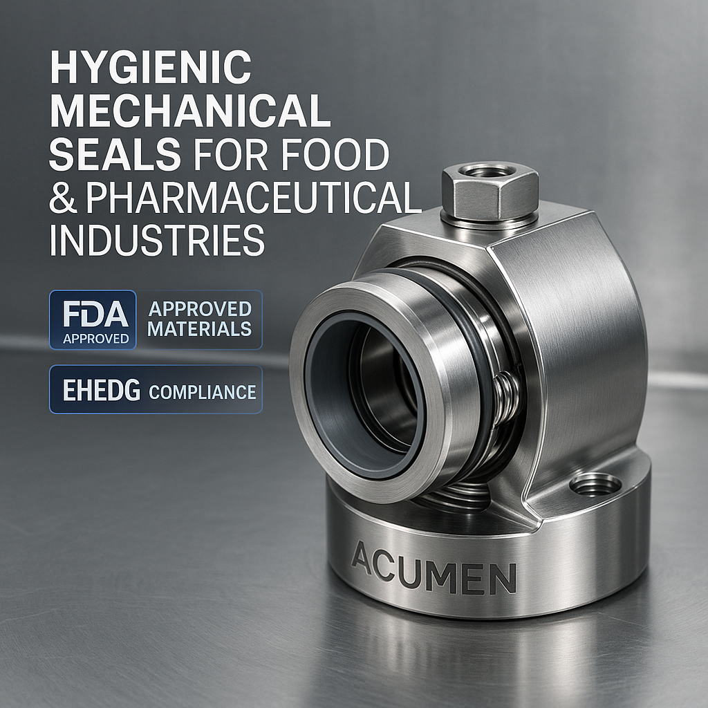 Engineers examining mechanical seals - FDA Approved Mechanical Seals for Food & Pharmaceutical Industries